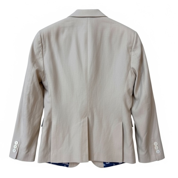 Lauren Ralph Lauren Boys Classic Suit Jacket Blazer Khaki crème tan linen 12R - Picture 10 of 12